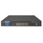 PLANET GS-5220-16P2XV L2+ 16-Port 10/100/1000T 802.3at PoE + 2-Port 10G SFP+ Managed Switch with LCD Touch Screen (220W)
