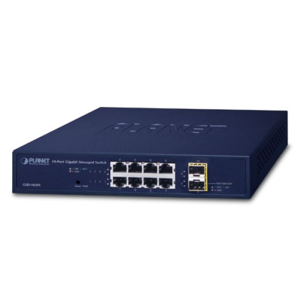 Planet GSD-1020S 8-Port 10/100/1000Mbps + 2-Port 100/1000X SFP Managed Ethernet Switch
