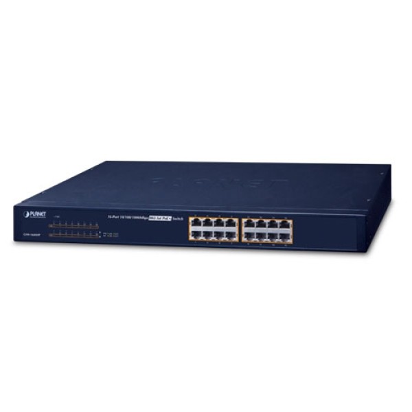 Planet GSW-1600HP 16-Port 10/100/1000Mbps 802.3at PoE+ Ethernet Switch