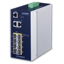 Planet IGS-10080MFT Industrial 8 100/1000X SFP + 2-Port 10/100/1000T Managed Switch (-40~75 degrees C)