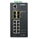 Planet IGS-12040MT Industrial 8-Port 10/100/1000T + 4-Port 100/1000X SFP Managed Switch (-40~75 Degrees C)