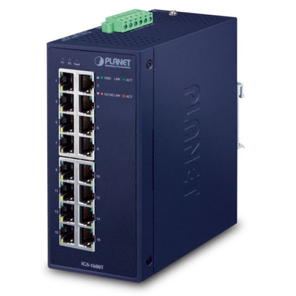 PLANET IGS-1600T Industrial 16-Port 10/100/1000T Ethernet Switch