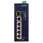 PLANET IGS-614HPT Industrial 4-Port 10/100/1000T 802.3at PoE + 1-Port 10/100/1000T + 1-Port 100/1000X SFP Gigabit Ethernet Switch