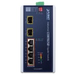 Planet IGS-624HPT Industrial 4-Port 10/100/1000T 802.3at PoE+ w/ 2-Port 100/1000X SFP Ethernet Switch
