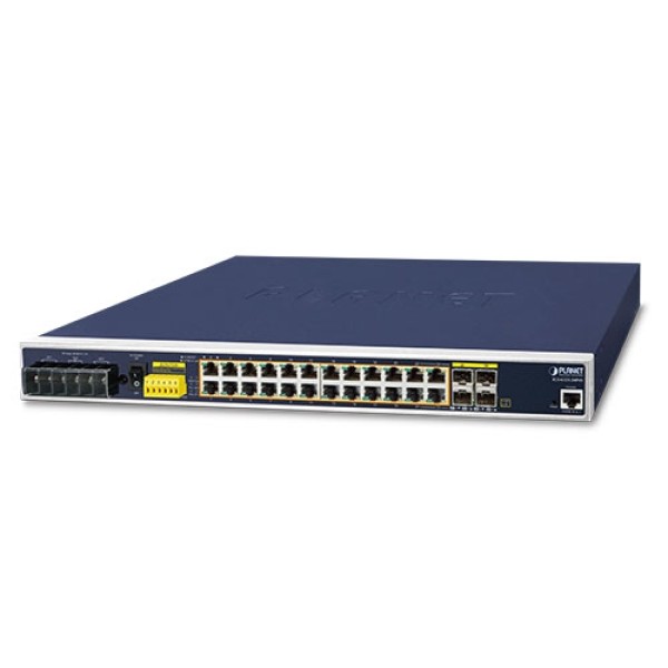 PLANET IGS-6325-24P4S Industrial L3 24-Port 10/100/1000T 802.3at PoE + 4-Port Shared 100/1000X SFP Managed Ethernet Switch (-40~75 degrees C)