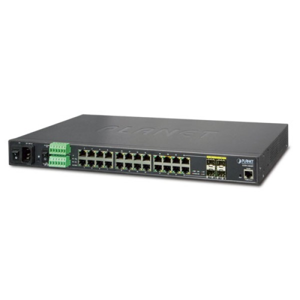 Planet IGSW-24040T Industrial 24-Port 10/100/1000Mbps with 4-Port Shared SFP Managed Gigabit Switch