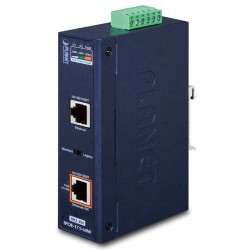 PLANET IPOE-171-60W Industrial Single-Port 10/100/1000Mbps 802.3bt PoE Injector (60 Watts, -40~75 degrees C, 48~56VDC)