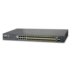 Planet SGS-5220-24S2XR L2+ 24-Port 100/1000BASE-X SFP with 8-Port Shared TP + 2-Port 10G SFP+ Managed Stackable Switch