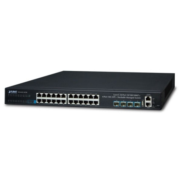 Planet SGS-6341-24T4X Layer 3 24-Port 10/100/1000T + 4-Port 10G SFP+ Stackable Managed Switch