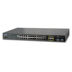 Planet SGS-5220-24T2X L2+ 24-Port 10/100/1000T + 4-Port Shared SFP + 2-Port 10G SFP+ Managed Stackable Switch