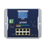 Planet WGS-5225-8P2SV Industrial L2+ 8-Port 10/100/1000T 802.3at PoE + 2-Port 100/1000X SFP Wall-mount Managed Switch with LCD touch screen