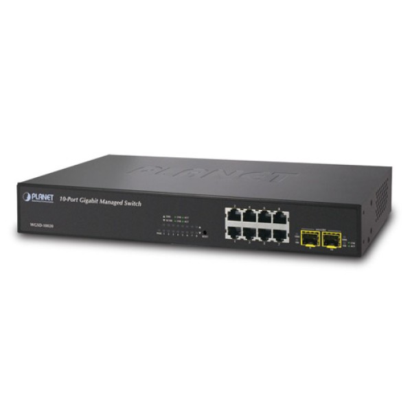 Planet WGSD-10020 L2+ 8-Port 10/100/1000T + 2 100/1000X SFP Managed Switch