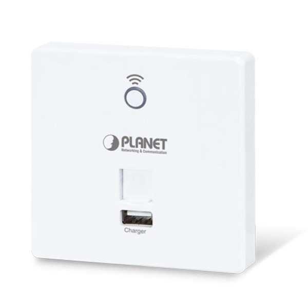 PLANET WNAP-W2200UE 300Mbps 802.11n In-Wall Wireless Access Point w/ USB Charger (EU Type, 802.3af/at)